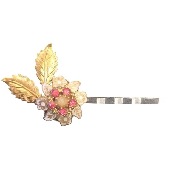 Golden Leaf & Floral Hair ClipS Romantic Botanical NWT Hairpins Elegant NWT - Picture 1 of 3